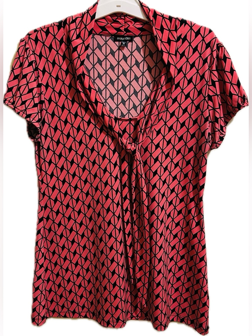 Maurices Women’s Medium Pink & Black Blouse - Like New